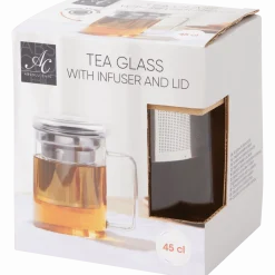 Absolu Chic theeglas met zeefje en deksel