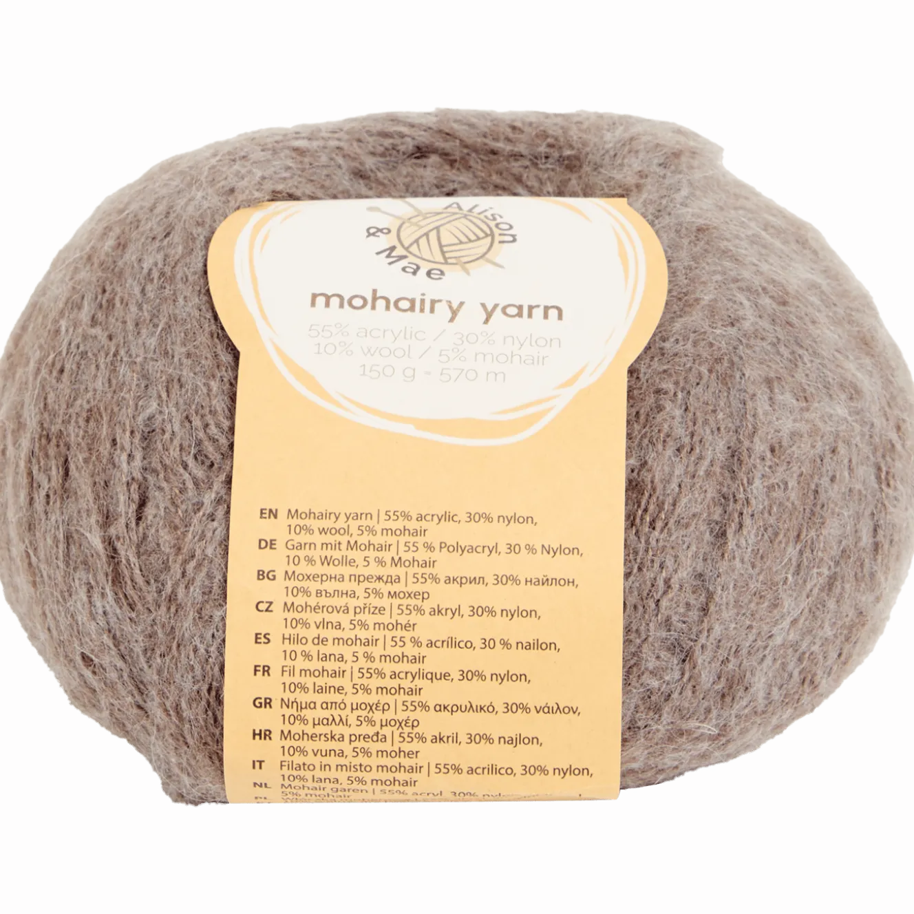 Alison & Mae breigaren Mohairy yarn