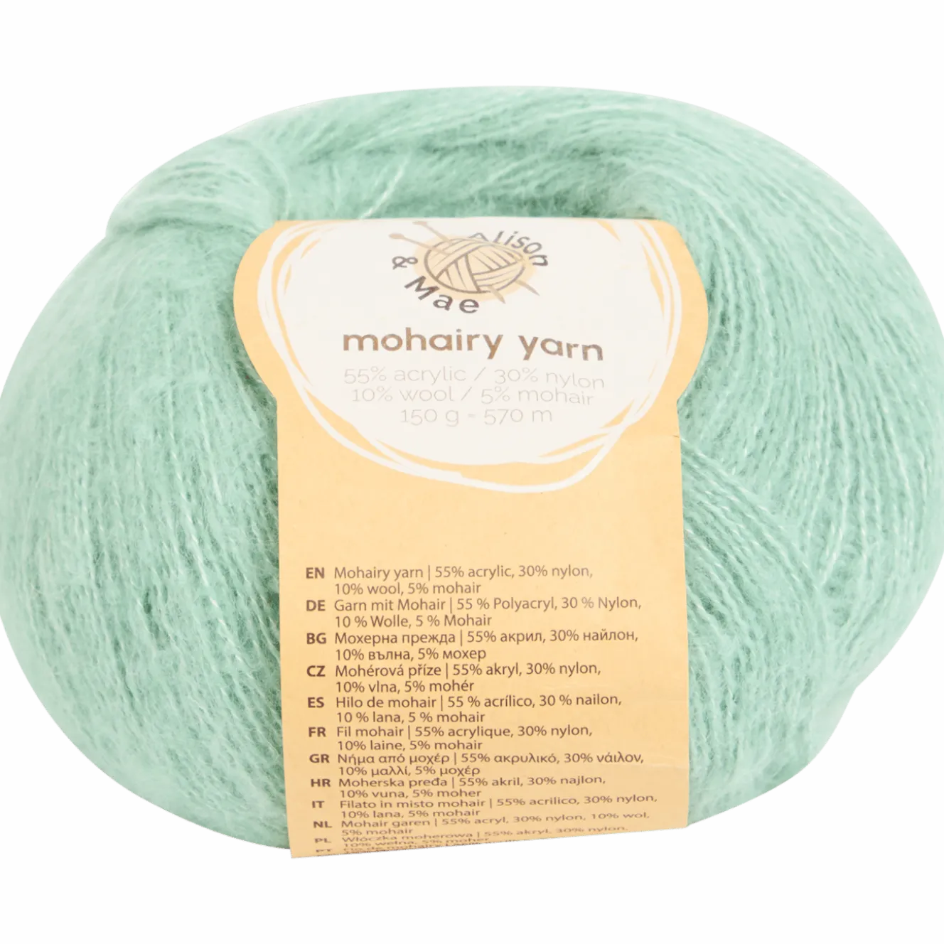 Alison & Mae breigaren Mohairy yarn