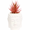 Boeddha-bloempot met kunstplant