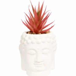 Boeddha-bloempot met kunstplant