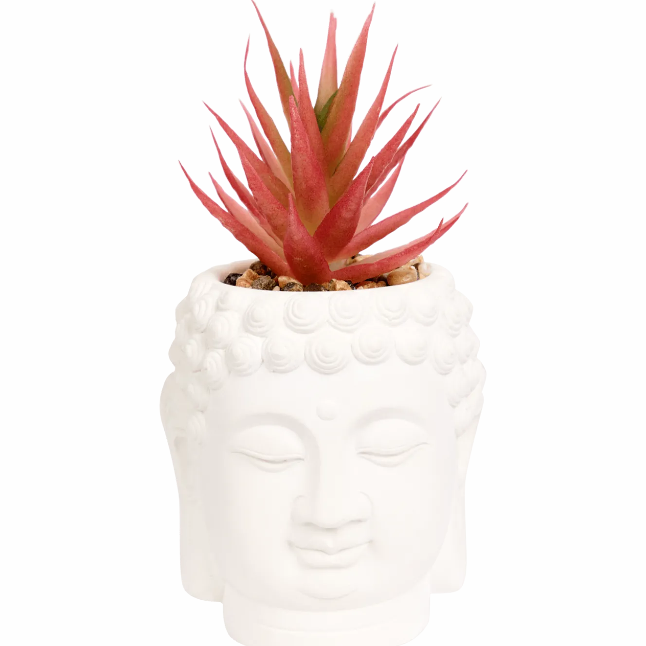 Boeddha-bloempot met kunstplant