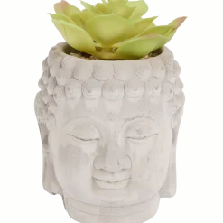 Boeddha-bloempot met kunstplant
