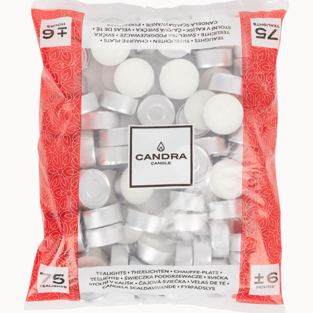 Candra theelichten wit