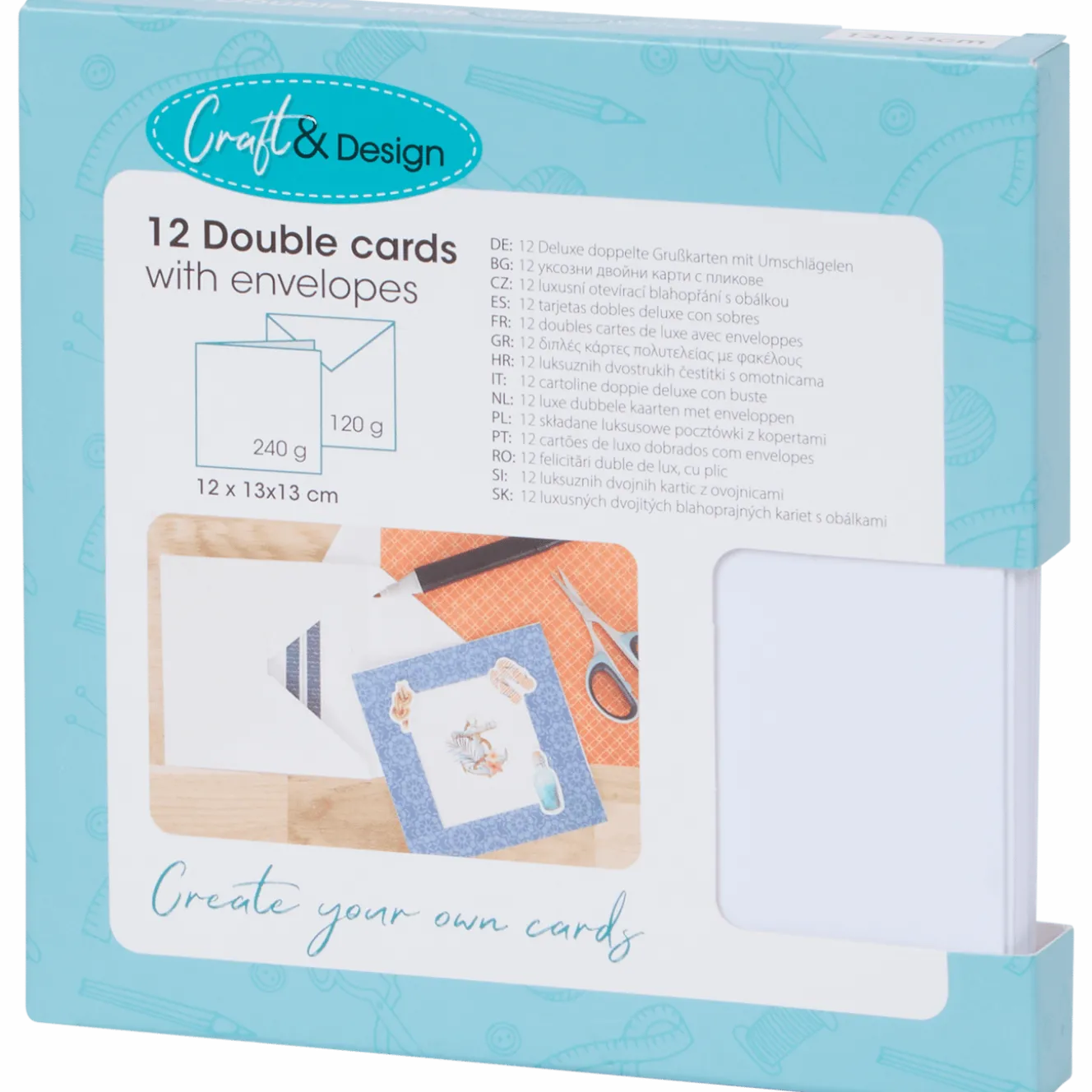 Craft & Design dubbele kaarten met enveloppen