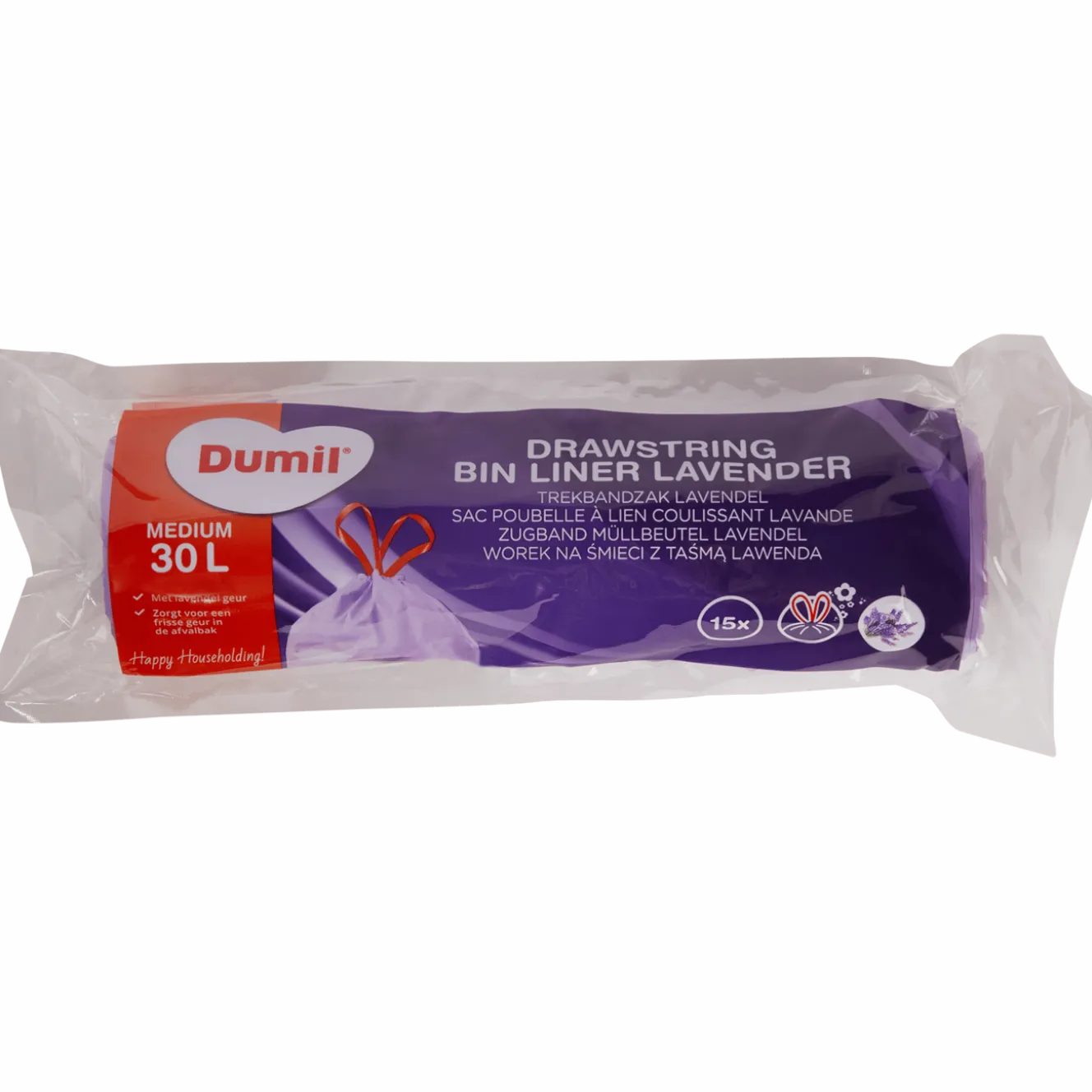 Dumil trekband vuilniszakken Lavendel