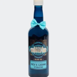 Feestelijke bad- en douchegel in fles Black Ice