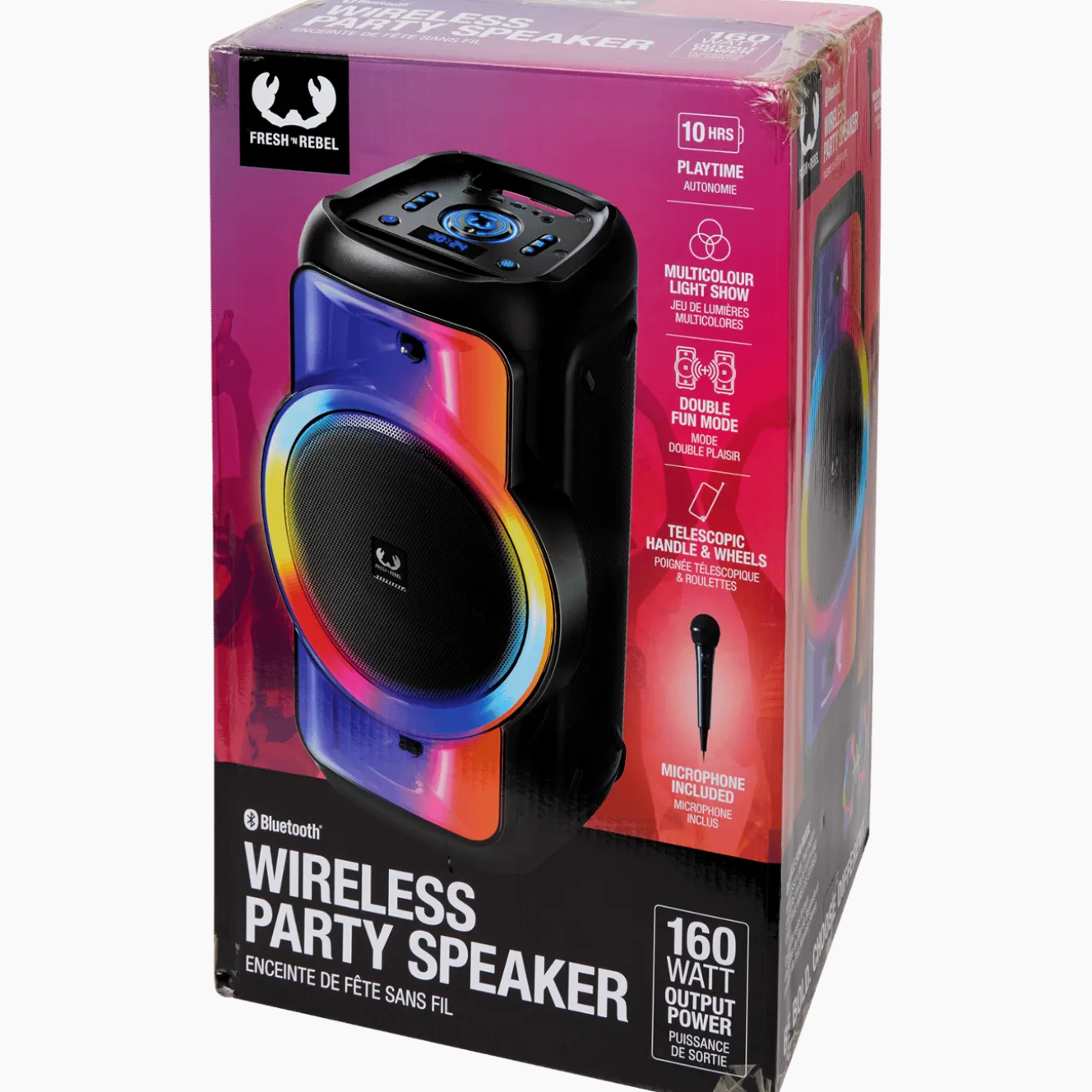 Fresh ’n Rebel draadloze partyspeaker met microfoon