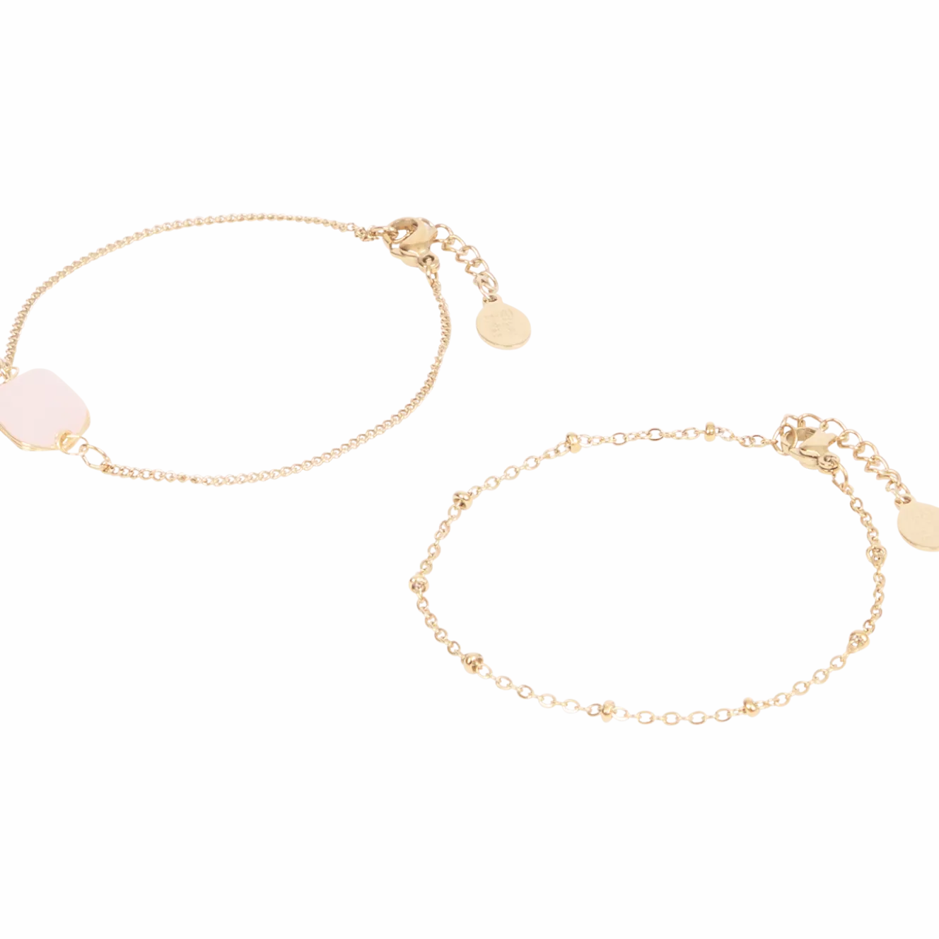 Gold plated armbandjes met edelsteen