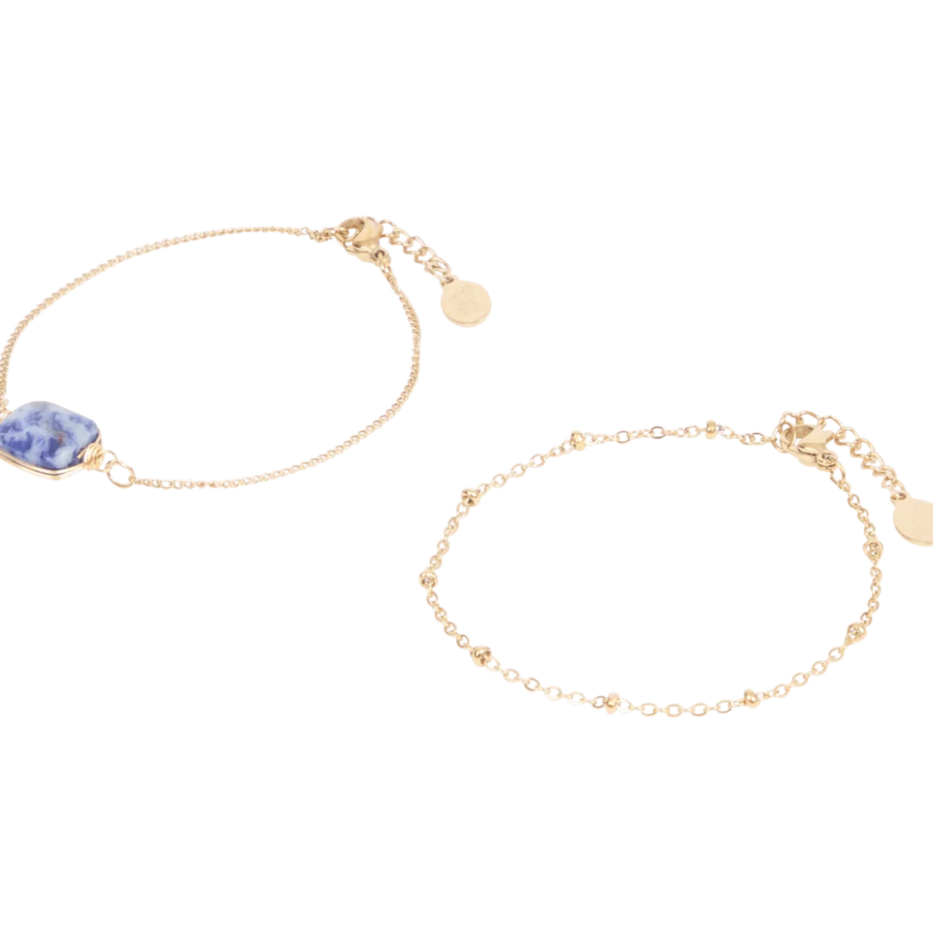 Gold plated armbandjes met edelsteen
