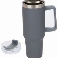 Grote thermosbeker met rietje