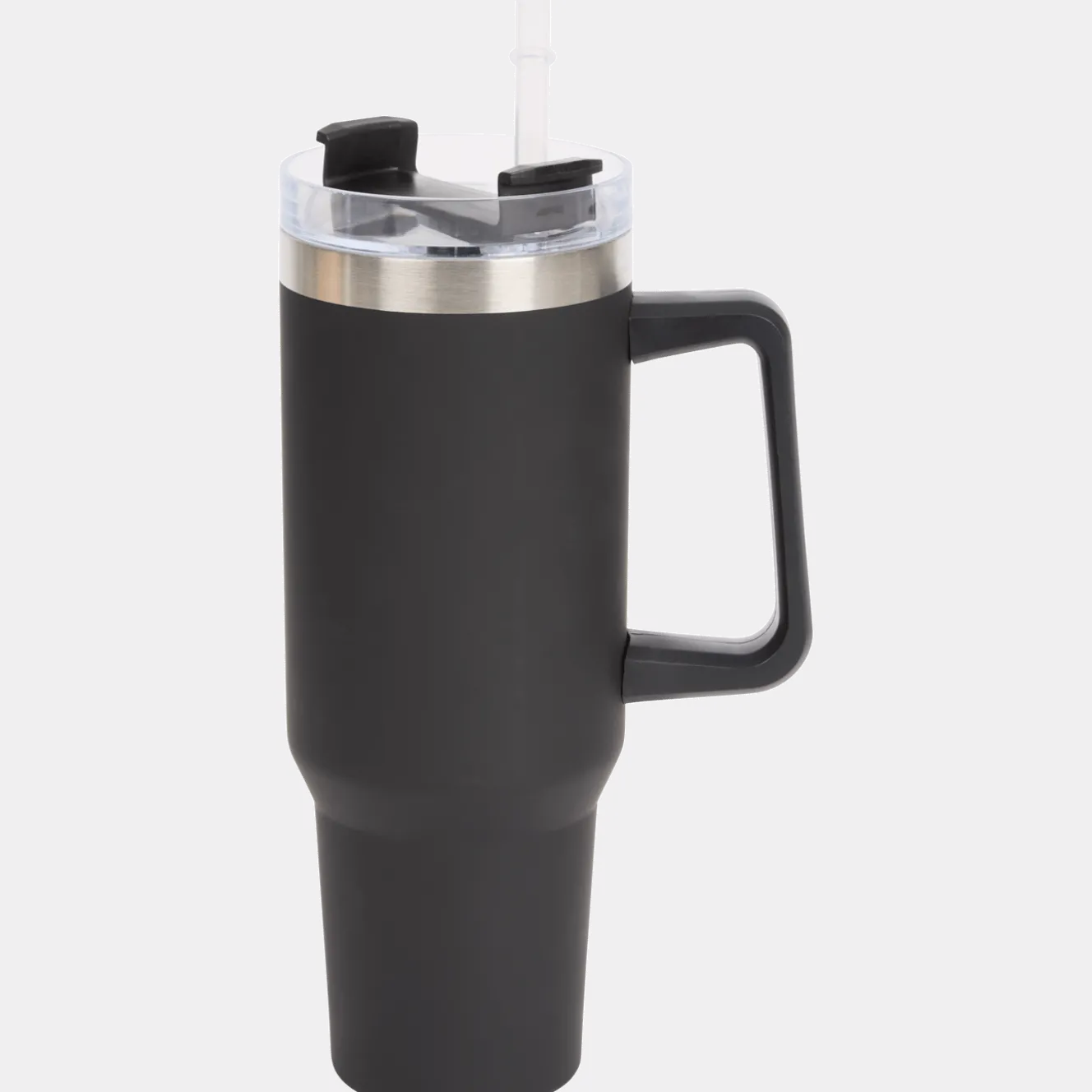 Grote thermosbeker met rietje