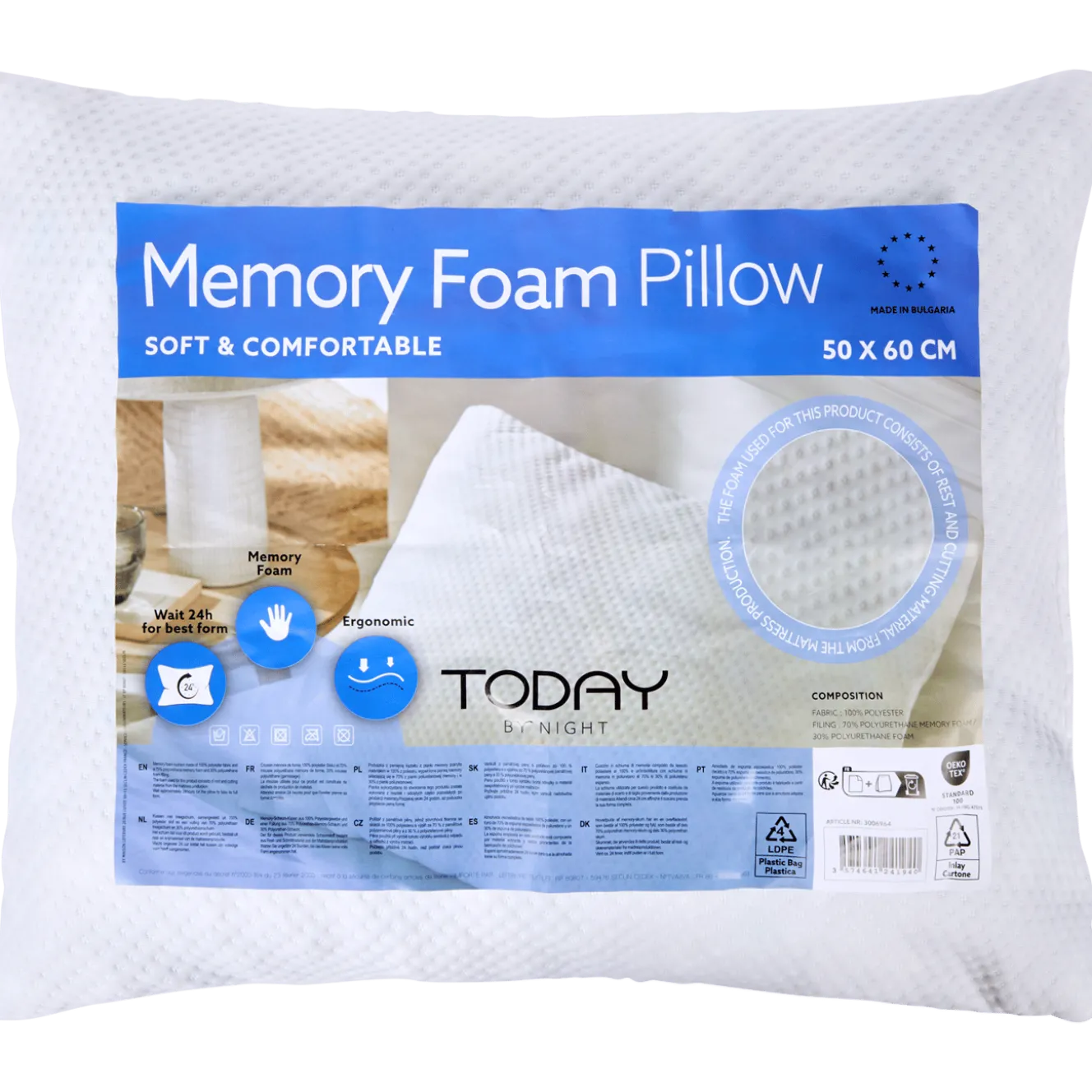 Hoofdkussen met zacht memoryfoam