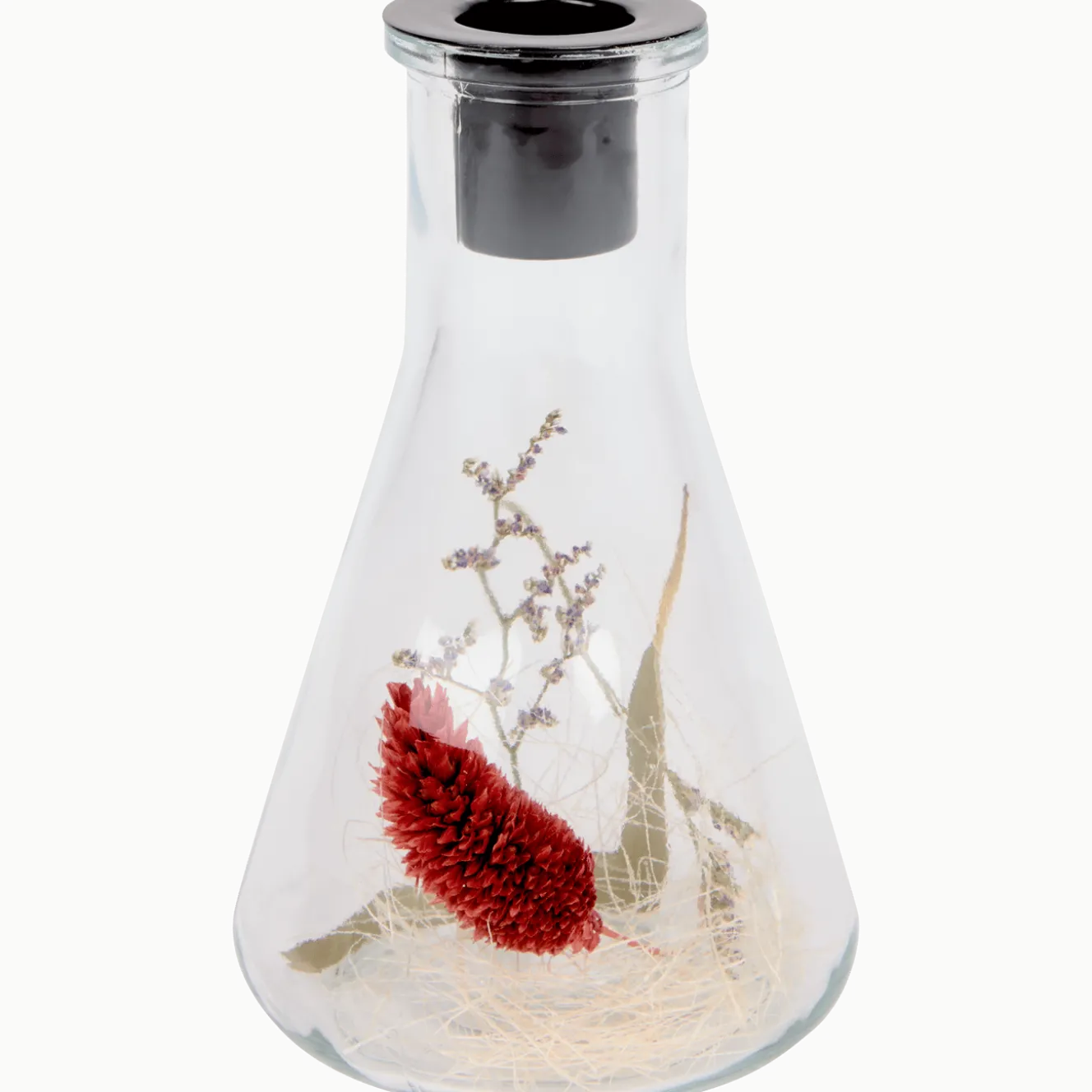 Kaarsenhouder met droogbloemen