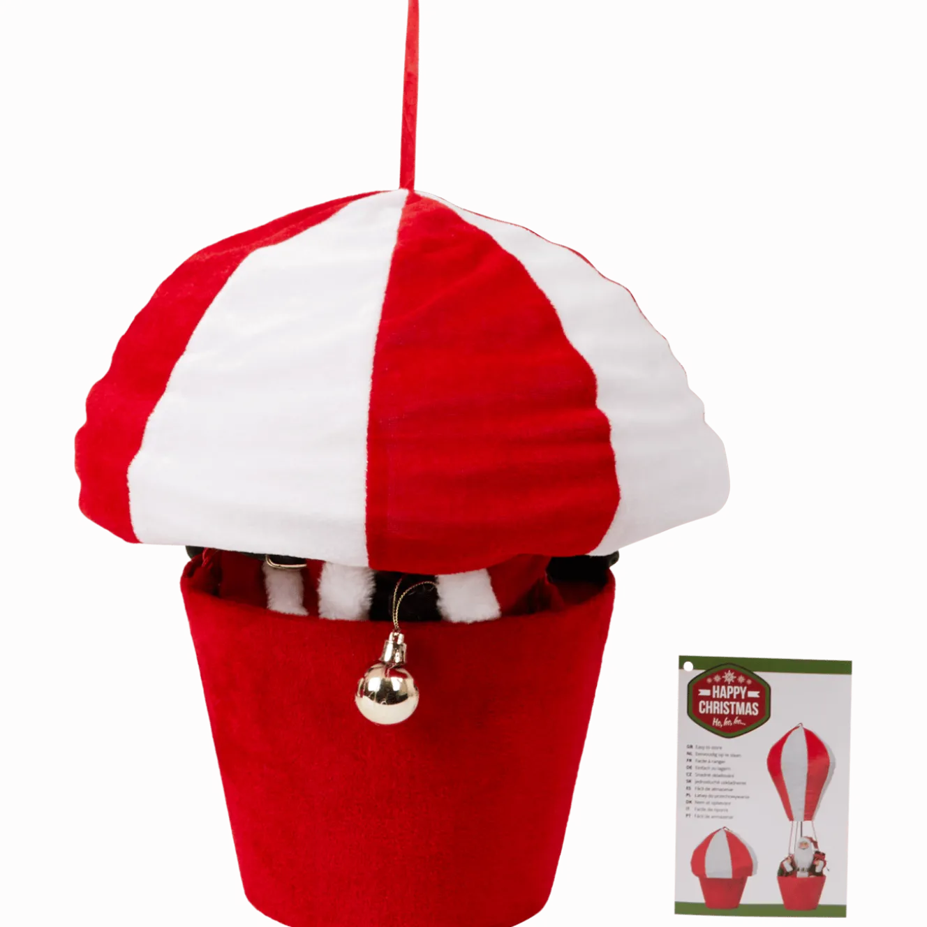Kerstfiguur in luchtballon