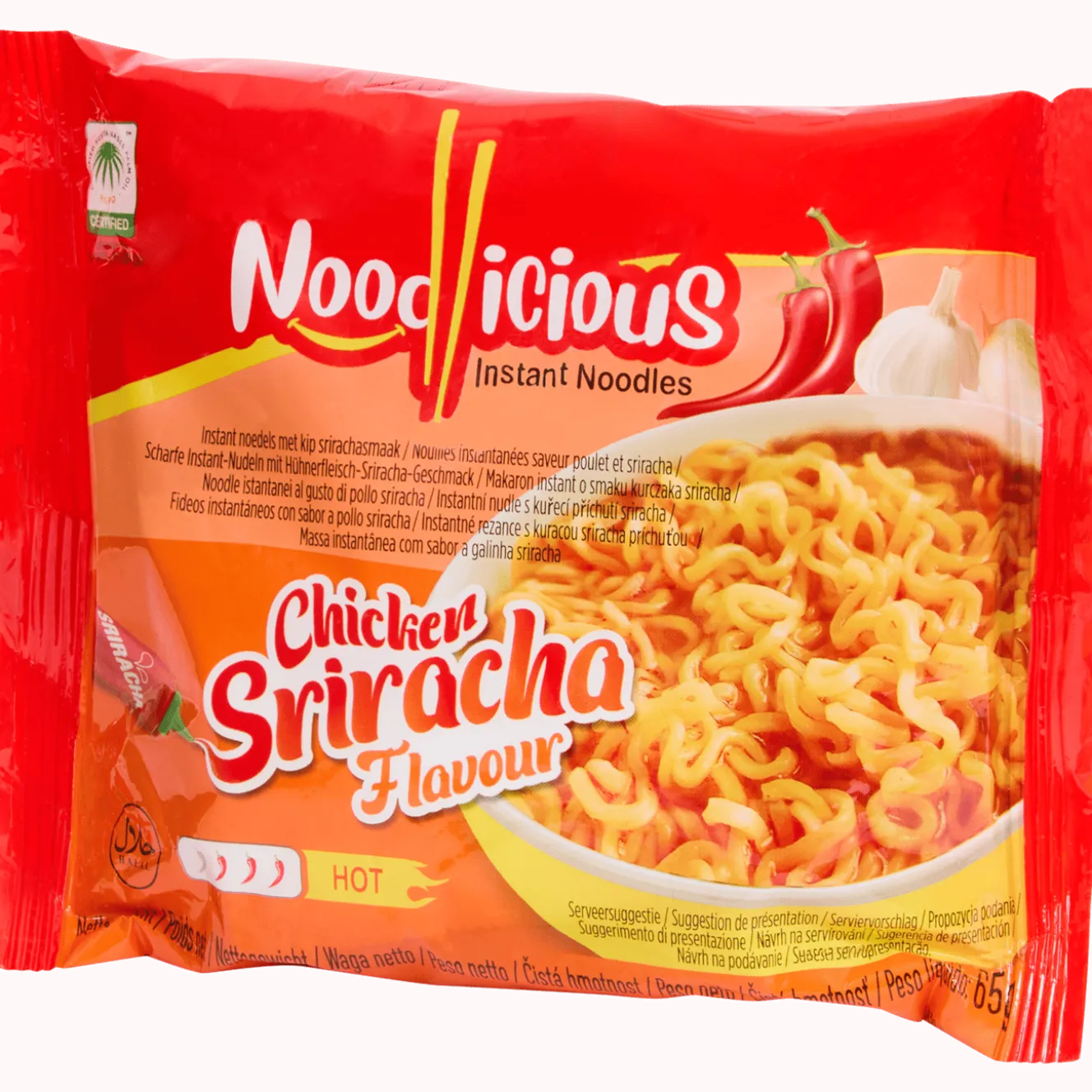 Noodlicious instant noedels Chicken Sriracha