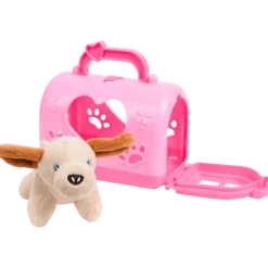 Pluchen dier in draagkoffer