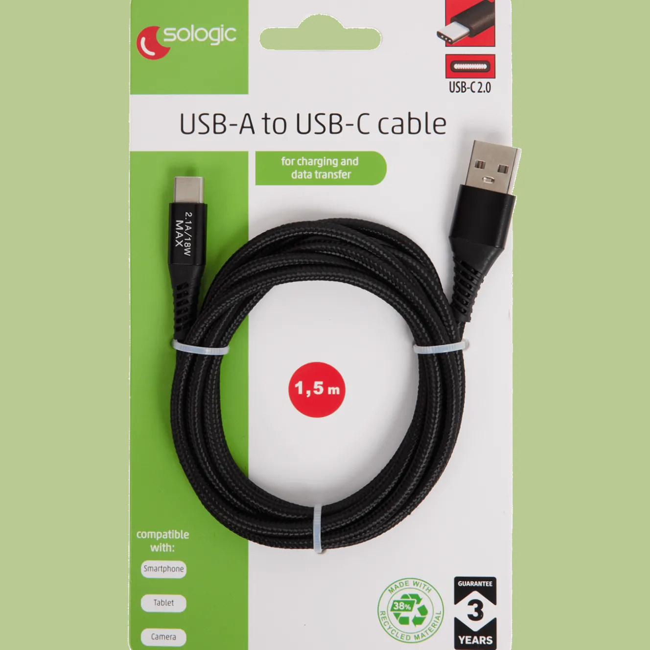Sologic laad- en datakabel USB-C