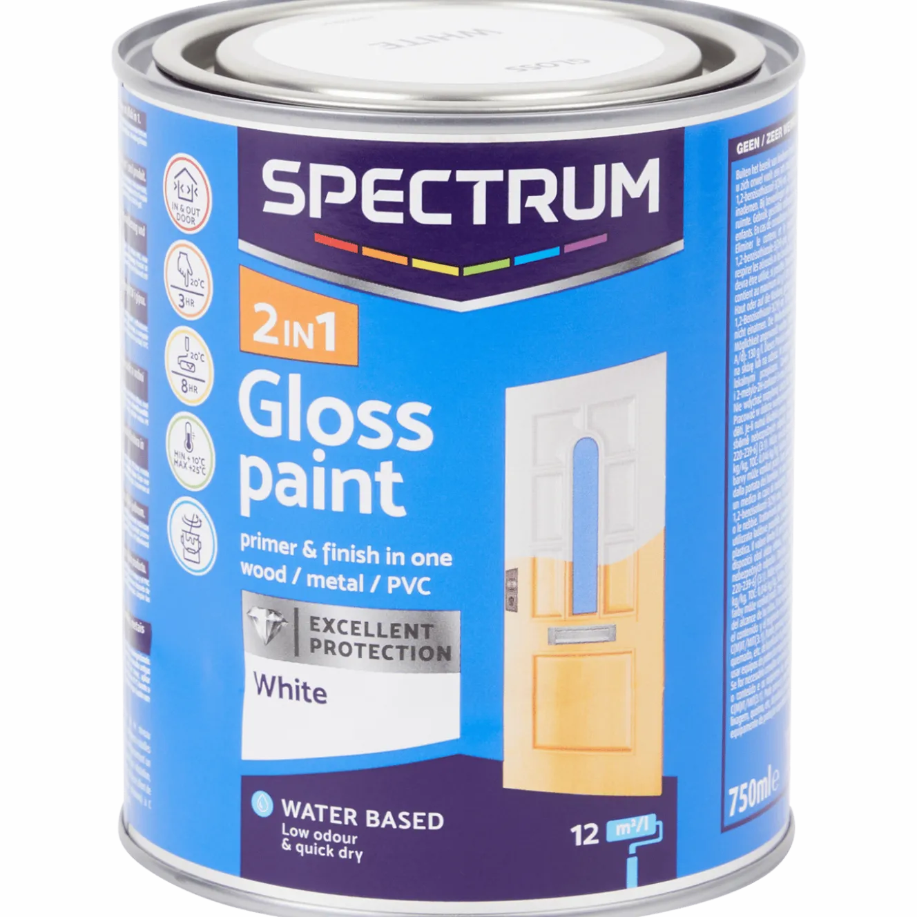 Spectrum 2-in-1 hoogglans verf wit
