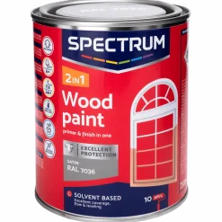 Spectrum 2-in-1 zijdeglans houtlak RAL 7036