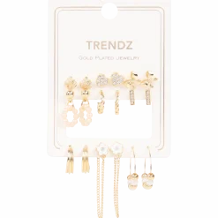 Trendz vergulde oorbellenset