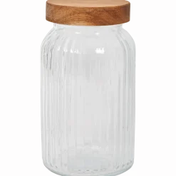 Voorraadpot met houten deksel